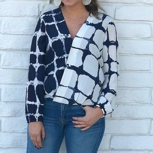 MARIE OLIVER WRAP SILK BLOUSE